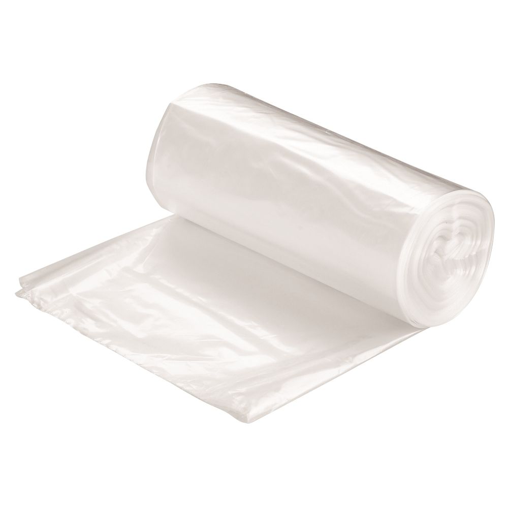 Can Liner, Low Density, 33x39, Clear, 0.65 Mil, 10 Rolls, Fits 33 Gallon